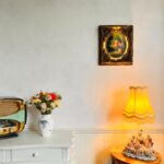 Vintage Hand-Painted Still Life: Convex Wood Wall Art in Ornate Gold Frame - Image 9