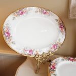 Queen Anne Summer Rose Porcelain Table Set – Vintage English Floral Gold Gilded China - Image 6