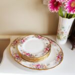 Queen Anne Summer Rose Porcelain Table Set – Vintage English Floral Gold Gilded China - Image 3