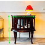 Hand Carved Mahogany Display Cabinet – Oval Tray Top Tea Table, Vintage Accent - Image 10