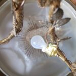 French Art Deco Chandelier: Vianne Frosted Pink Glass, 1930s Lighting - Image 8