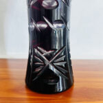 Bohemia Crystal Vase – Deep Purple Cut Glass, Czech Art Deco Style - Image 3