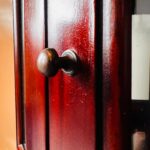 Hand Carved Mahogany Display Cabinet – Oval Tray Top Tea Table, Vintage Accent - Image 8