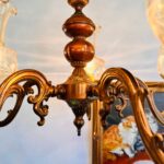 Farmhouse Brass Chandelier with 5 Arms – Rustic Hanging Ceiling Light - Image 6