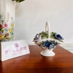 Royal Albert Moonlight Rose Porcelain Basket Of Flowers Made in England Rare Find - Image 5