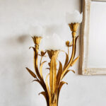 Hollywood Regency Torchère Floor Lamp – Brass & Glass, Mid-Century Glam Lighting - Image 3