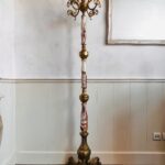 Italian Marble Hall Tree – Tall Brass Coat Rack, Mid-Century Hollywood Regency