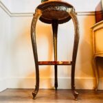 Rosso Verona Marble Pedestal – Hollywood Regency Tall Plant Stand or Accent Table - Image 10