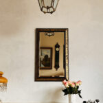 Wall Mirror – Beveled Glass with Carved Wood Frame, Vintage Home Decor Accent