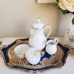 Porcelain Dresden Tea Set – German Bone China, Floral Pattern, 15-Piece Tableware Service - Image 2