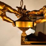 19th Century French Bronze Chandelier – 3 Cherub Light Holders, Ornate Rococo Style - Image 5