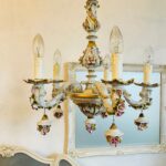 Stunning Chandelier, Capodimonte Porcelain Chandelier, Small Pink Roses, Home Lighting, 5 Arms Chandelier, Play Video! - Image 2