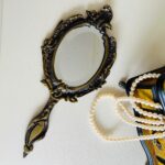 Brass Vanity Hand Mirror – Beveled Glass, Ornate Frame - Image 4