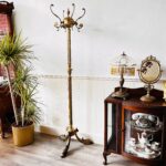 Vintage Brass Column Twisted Style Hanger Hollywood Regency Standing Coat Rack - Image 9