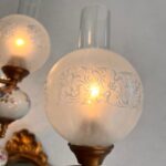 Vintage Chandelier, home decor, big chandelier, with 10 Lights, Made of Porcelain with Frosted Glass Globes - Image 9