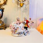 Dresden lace porcelain figurine Victorian man and woman - Image 2