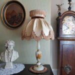 Italian Onyx Table Lamp: 70s Hollywood Regency Fringe Shade - Image 2