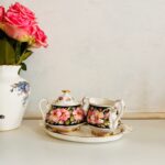 Provincial Flowers Alberta Rose milk sugar tray, England porcelain 1975 LTD - Image 2