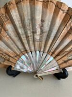 Victorian Hand-Painted Fan – Antique 1900s Decorative Lace and Wood Folding Fan - Image 3