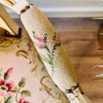 French Louis XV Style Armchair – Gold Gilt Details, Tapestry Upholstery, Circa 1920 - Image 8