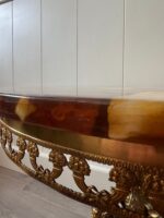 Hollywood Regency Marble Side Table – Round Onyx Look Accent Table - Image 6