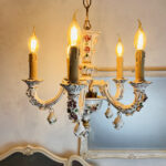 Porcelain Chandelier, Vintage Home Lighting, Capodimonte style.