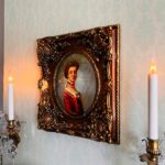 Framed Portrait of Woman with Roses – Gilded Wood Vintage Wall Art - Image 6