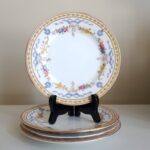 Vintage Porcelain Plates Blue Ribbons and Garlands, The Regent China, Made in England
