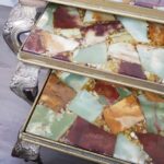 Italian Nesting Tables – Set of 3, Hollywood Regency Style, Gilt Frame with Glass Tops - Image 5