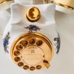 Original Royal Albert Moonlight Rose, porcelain telephone, made in England - Image 4