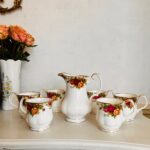 Royal Albert 'Old Country Roses' Setx6, Original porcelain, Bone china, Made in England, 1962 Ltd, Set of 6 Mugs and 1 Water Jug