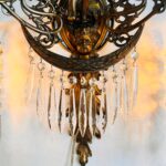 French Putti Wall Sconce – Dual Arm Light with Crystal Shades, Rococo Style Accent - Image 6