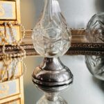 Silver Crystal Perfume Bottle – Vintage Mini Vanity Decor, Faceted Cut Glass - Image 4