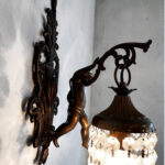 French Cherub Wall Sconce – Putti Light Fixture with Crystal Shade, Baroque Angel Decor - Image 5