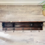 Antique Dutch wall hanger Coat Rack with Shelf