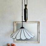 70s Pull Down Pendant Light – Art Deco Style with Pleated Plexiglass Shade - Image 4