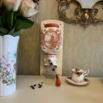 PeDe en geen andere! Vintage wall coffee grinder Dutch PeDe orange motif ceramic grinder bar decor wall decor