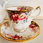 Queen Anne Summer Rose, Porcelain Table Set for 2, Gold Glided, Porcelain Tableware - Image 7