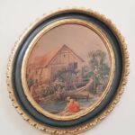 Italian Big Oval Picture, Lovely Art Print on Messing, Romantic Scene, Landscape, Italy Art Print, Wall Picture, Interior Design - Image 4