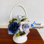 Royal Albert Moonlight Rose Porcelain Basket Of Flowers Made in England Rare Find - Image 9