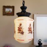 Vintage Pair of Pendant Opaline White Glass Light Lamps Art Deco Ceiling Lamps - Image 3