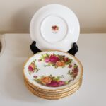 Set of six Royal Albert 'Old Country Roses' Made in England Chocolate Dish Small Plate 1st Quality - Image 2