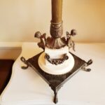 Old cherubs lamp, marble/granite and bronze, column lamp, home lighting - Image 8