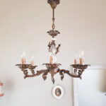 Marble and Brass Chandelier – Romantic 6-Arm Lighting, French Revival Style - Image 10