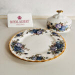 Moonlight Rose Butter Dish with Lid – Porcelain Serving Piece, 80s Royal Albert Style - Image 3