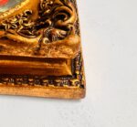 Vintage Hand-Painted Still Life: Convex Wood Wall Art in Ornate Gold Frame - Image 8