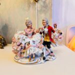 Dresden lace porcelain figurine Victorian man and woman