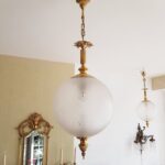 Art Nouveau Frosted Glass Lamps Mid-Century Globe Set Sculptural Table Lighting - Image 3