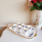 Original Royal Albert Moonlight Rose, Made in England, Set of 6 egg cups, 1987 LTD