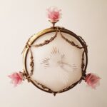 French Art Deco Chandelier: Vianne Frosted Pink Glass, 1930s Lighting - Image 5